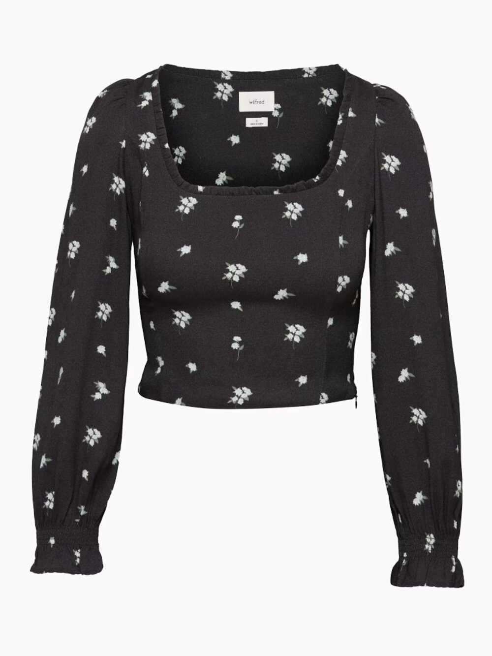 Aritzia Wilfred Breathless Blouse | Black/Snowmelt Blue | Size L | Never Worn